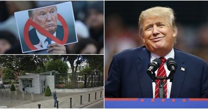 PICS: There’s a big crowd outside the US embassy in Dublin protesting against Donald Trump