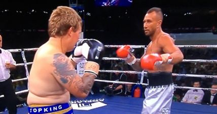 WATCH: Quade Cooper smashed his out-of-shape opponent in a boxing match this morning