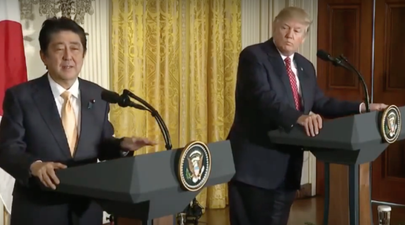 WATCH: Donald Trump forgets earpiece, nods along and pretends to understand Japanese anyway