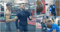 WATCH: Conor McGregor runs into Michael Conlan as he hones his boxing technique in California