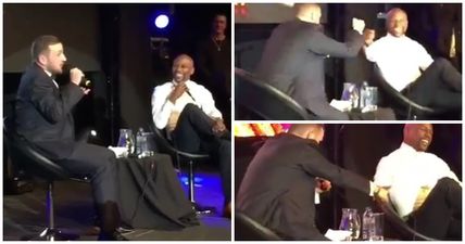 WATCH: Irish impressionist cracks Floyd Mayweather up as McGregor, DeNiro, Tyson and more at live event in Birmingham