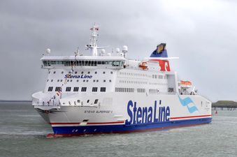 Stena Line ferry waits for Irish passengers travelling home to vote following UK train delays
