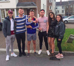 PIC: Galway students pick up a dog from the pound to give it a warm and loving home