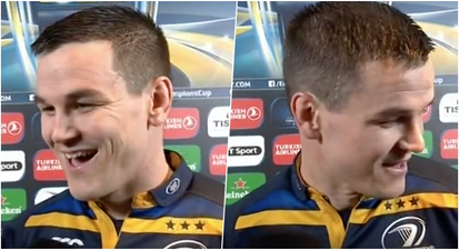 WATCH: Jonathan Sexton’s post match interview was interrupted by a very welcome visitor