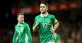 PIC: Smiling Robbie Brady meets Ireland fan with Robbie Brady tattoo on his arse