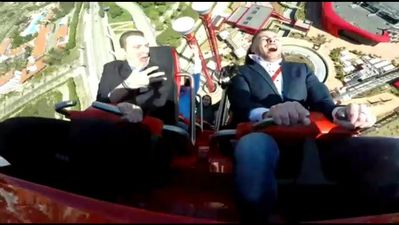 WATCH: Man and pigeon collide on high-speed rollercoaster