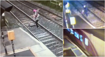 WATCH: Irish Rail release chilling video showing shocking near miss on train track