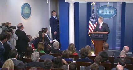 WATCH: NFL star Rob Gronkowski just gatecrashed a Sean Spicer press briefing at the White House