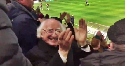 WATCH: President Michael D. Higgins had a brilliant time at the Galway match last night