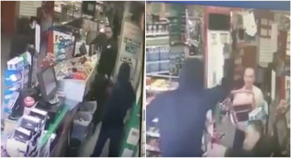 WATCH: Amazing footage shows brave shopkeeper in Meath stopping axe-wielding robbers