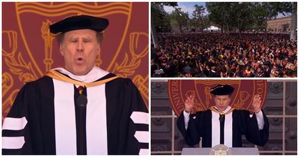 WATCH: Will Ferrell sings ‘I will always love you’ to university students during graduation speech
