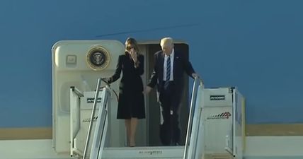 WATCH: Melania Trump rejects her husband’s attempt to join hands for the second time this week