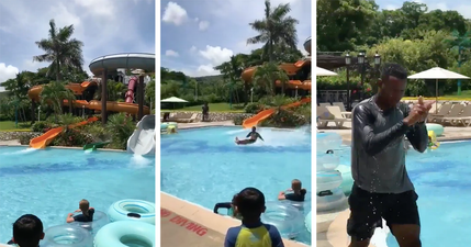 WATCH: Dude pulls off the most unbelievable water slide trick you’ll ever see