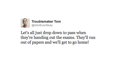 If we could live tweet the Leaving Cert, this is probably how it would look