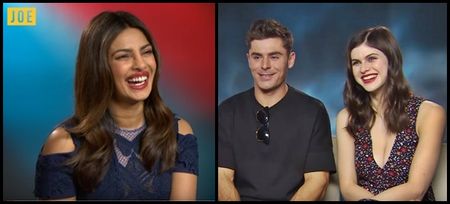 Baywatch stars Zac Efron, Alexandra Daddario & Priyanka Chopra chat angry Irish sheep, Ed Sheeran songs and reveal The Rock’s “secret weapon”
