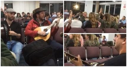 WATCH: More brilliant footage of the trad session that broke out in Newcastle after a flight to Ireland was delayed
