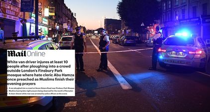 The Daily Mail’s headline about the Finsbury Park mosque attack in London has caused anger