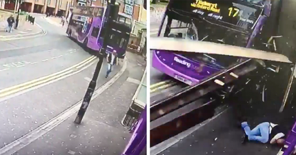 WATCH: Man gets hit by a bus, somehow comes away without a scratch, and walks right into a pub