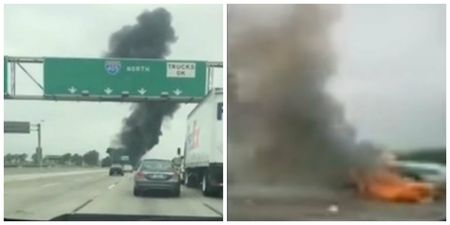 VIDEO: Private plane crashes into busy California highway