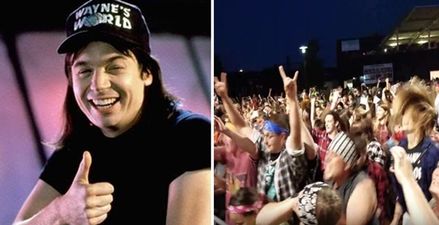 WATCH: 1,000 people broke the Headbanging World Record in honour of Wayne’s World