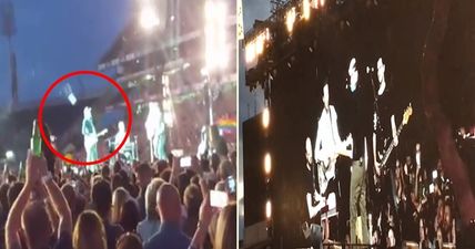 WATCH: Coldplay guitarist struck with beer thrown from the crowd at Croke Park