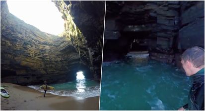 WATCH: Man finds a stunningly beautiful cave while cave surfing in Kerry