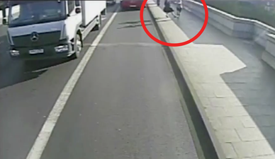 London police release scary footage of jogger pushing woman in front of bus