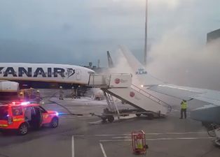 WATCH: Small fire extinguished by firefighters on the tarmac at Dublin Airport