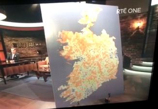 People were very unhappy with The Late Late Show’s map of Ireland last night