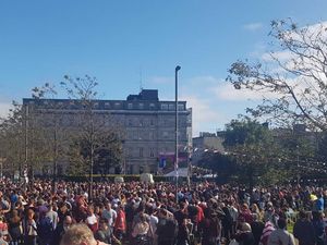 There was some crowd watching the All-Ireland final in Eyre Square
