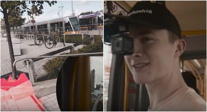WATCH: Man gets off Luas and runs to try and catch it again at the next stop