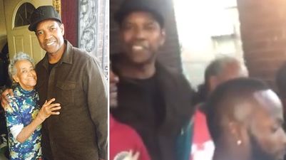 WATCH: Imagine opening your door and seeing Denzel Washington standing there
