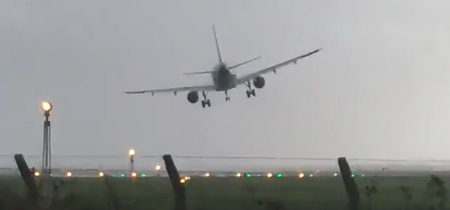 WATCH: Pilot heroically tackles #Ophelia winds to land plane at Dublin Airport