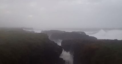 WATCH: Hook Head in Wexford took a battering from Storm Brian on Saturday morning