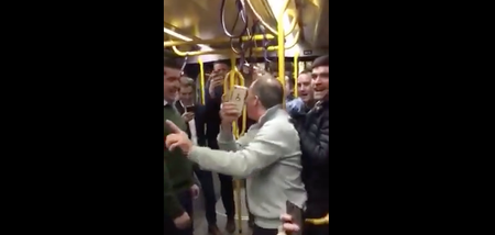 WATCH: Some of Ireland’s leading jockeys start a massive sing-song on the Luas