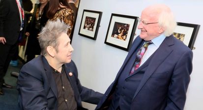 Michael D. Higgins hugging Shane McGowan and presenting his award is wonderful