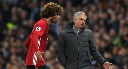 Marouane Fellaini substituted off seven minutes after coming on against Spurs, internet reacts as you’d expect