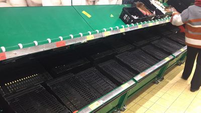 PICS: People are finding empty shelves in their local supermarkets ahead of the snowpocalypse