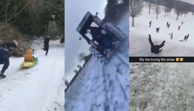WATCH: Three very different but equally brilliant Irish variations on snow-sledding