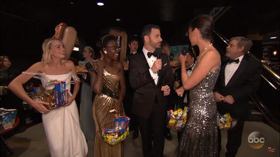 WATCH: Jimmy Kimmel and Gal Gadot had a huge surprise for moviegoers midway through the Oscars