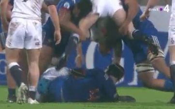 Horrific tackle by two U-20 French players against English opponent results in double red card