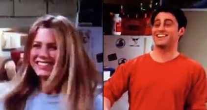 Matt LeBlanc spotted mouthing lines to Jennifer Aniston in Friends archive footage