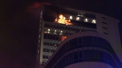 8 units from Dublin Fire Brigade attending serious fire in Dublin Hotel