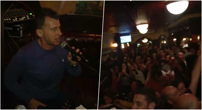 Nigel Owens brought the house down during a sing-song in a Dublin pub at the weekend