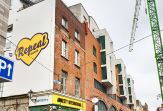 The Maser Repeal mural has been reinstalled at Amnesty Ireland’s headquarters