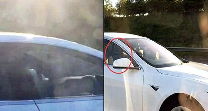 WATCH: Man banned from driving for riding Tesla down motorway in passenger seat