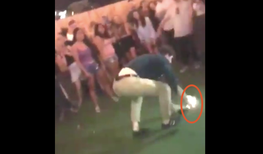 VIDEO: Off duty FBI agent accidentally shoots onlooker after performing a backflip at a bar