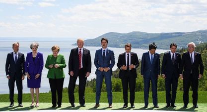 This incredible photo from the G7 summit perfectly sums up Donald Trump and world politics