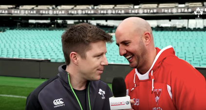 WATCH: Irish rugby team physio leaves Tadhg Kennelly in stitches with Mícheál Ó’Muircheartaigh impression