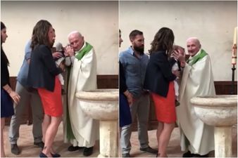 WATCH: Priest loses temper and slaps crying baby during baptismal service